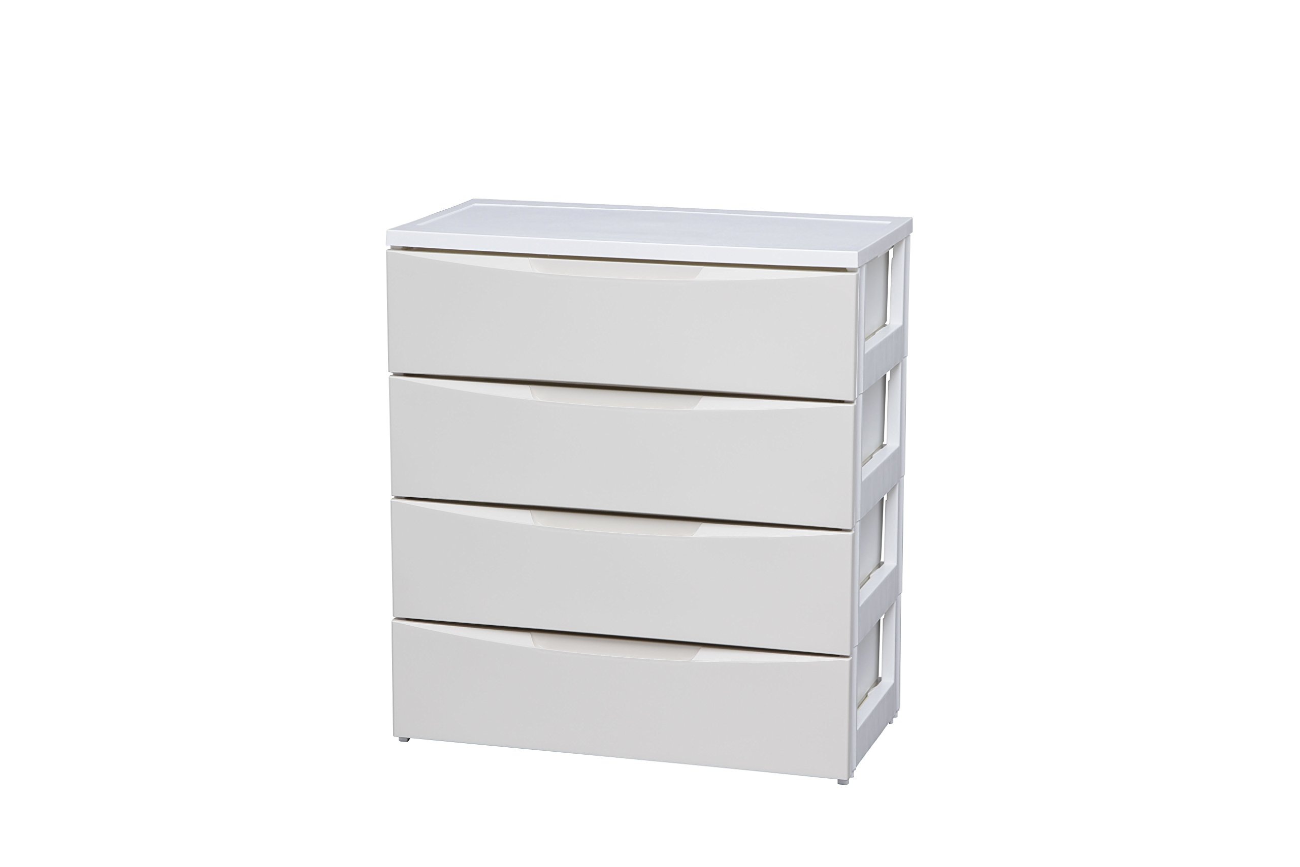 アイリスオーヤマ チェスト 4段 届いてすぐ使える完成品 ワイド 日本製 幅72.5×奥行41.5×高さ81cm ホワイト/アイボリー 白 プラスチック COD-724 組立不要