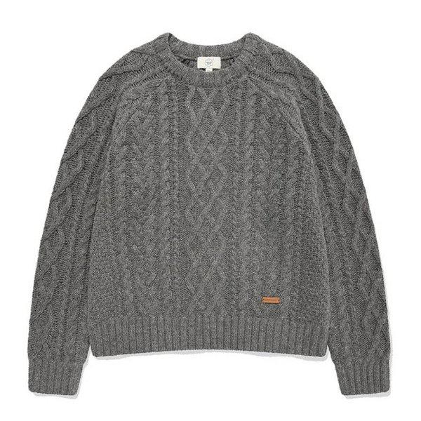 長袖Tシャツ JQS CO2404KT75-MG ウーマン レグラン ケーブル ニット メランジグレー