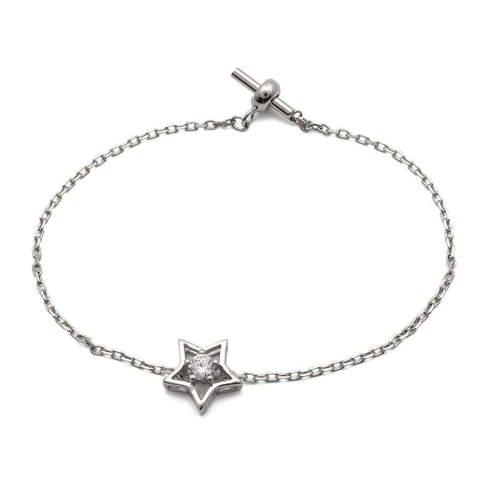 S925 CZ スター ブレスレット [fhbs002-silver]