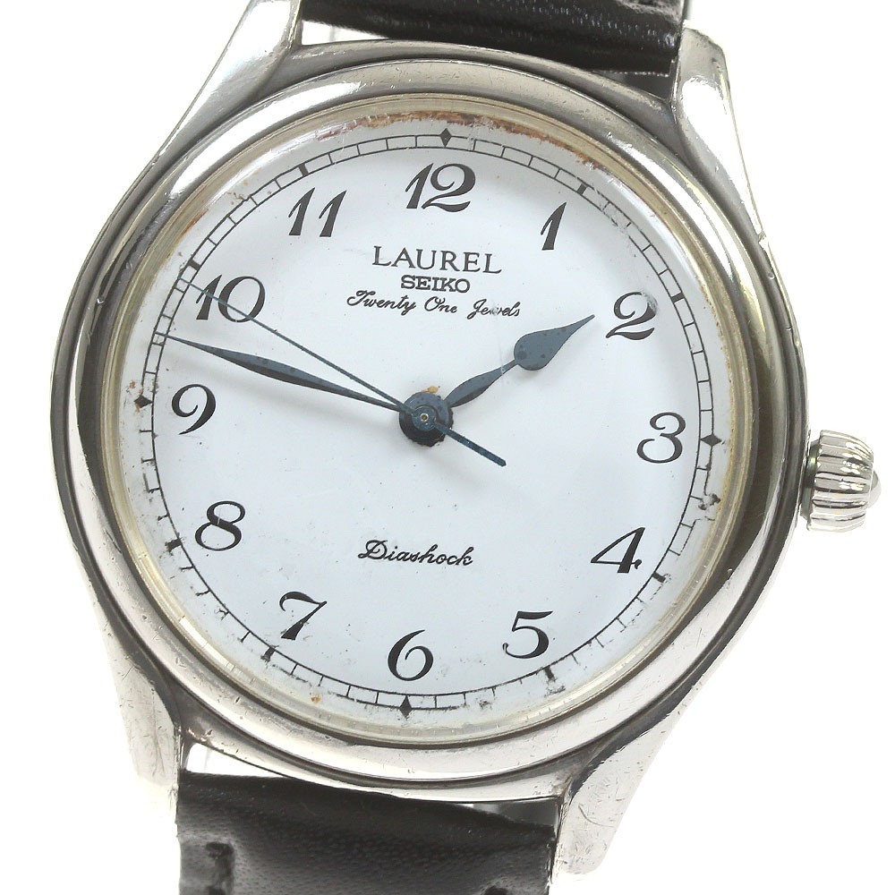 ジャンク セイコー SEIKO 4S24-0040 ローレル SV925 琺瑯文字盤 ヴィンテージ 手巻き メンズ 内箱付き_806146【中古】