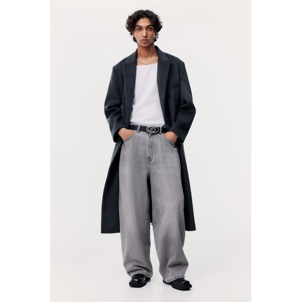 H&M スーパーバギージーンズデニムグレー