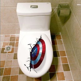 キャプテンアメリカVibraniumトイレステッカーホームデコレーションディーホームデカールムービー3D ウォールムーアアート