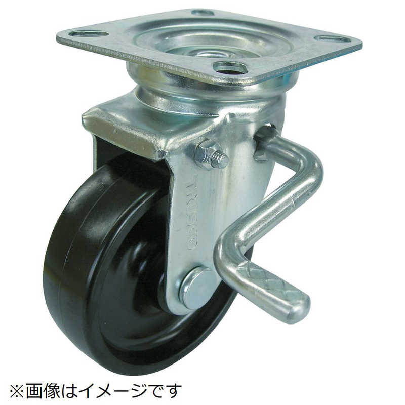 トラスコ中山　耐熱性フェノールキャスター 自在ダブルストッパー付 Φ100　TYPBJB100A