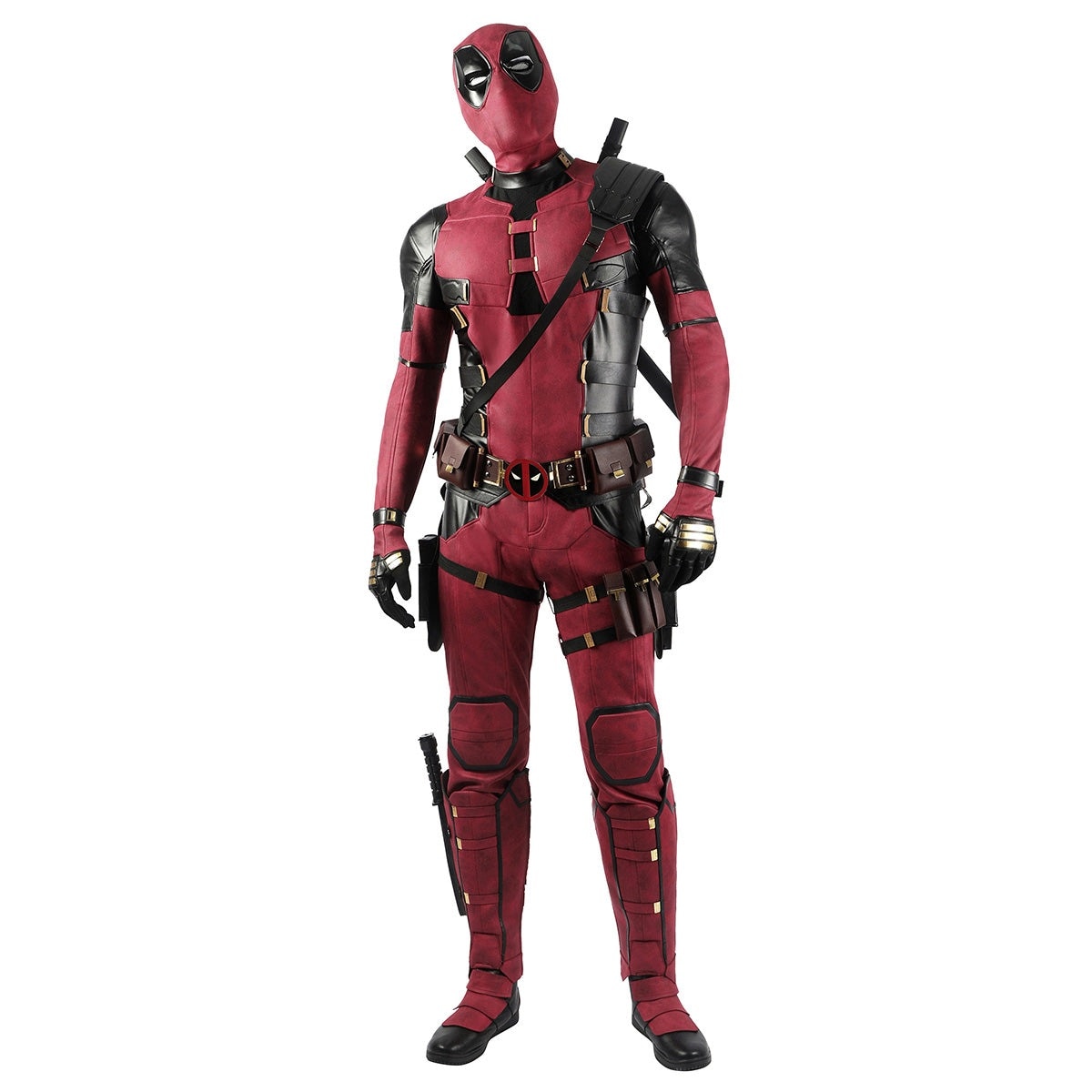 Deadpool 3,男性用の赤の戦闘服,コスプレ衣装,3つの色合い,ハロウィーンパーティー用,マスク付きのアクセサリー(刀銃剣靴は含まれていません)