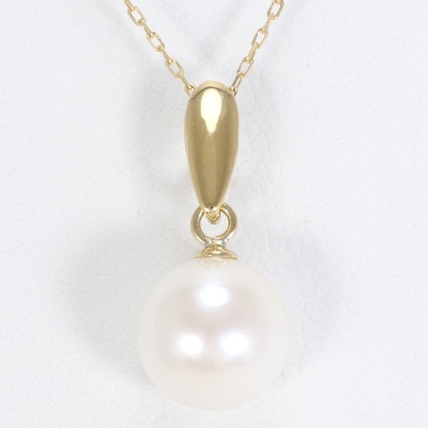 K18 18金 YG イエローゴールド ネックレス パール(真珠) 約40cm ジュエリー 中古