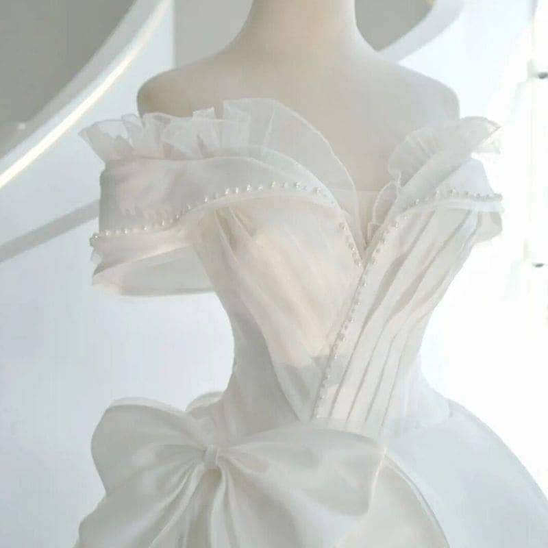ワンショルダー ウェディングドレス プリンセス風 2025 質感 重工業 スーパー ドリーム花嫁 お出かけ ガーゼ 女の子