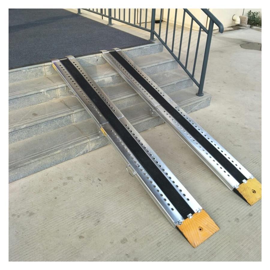 【2枚購入で100円OFF】スロープ 車椅子段差解消 長さ 2m折りたたみ式階段出入り口正面玄関階段車ため車椅子傾斜路滑り止め表面が付いている敷居傾斜路