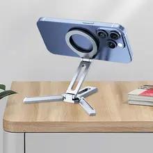 磁気電話三脚アルミ合金折りたたみ式電話スタンド携帯電話ビデオ録画旅行用ポータブルデスクトップ電話マウント