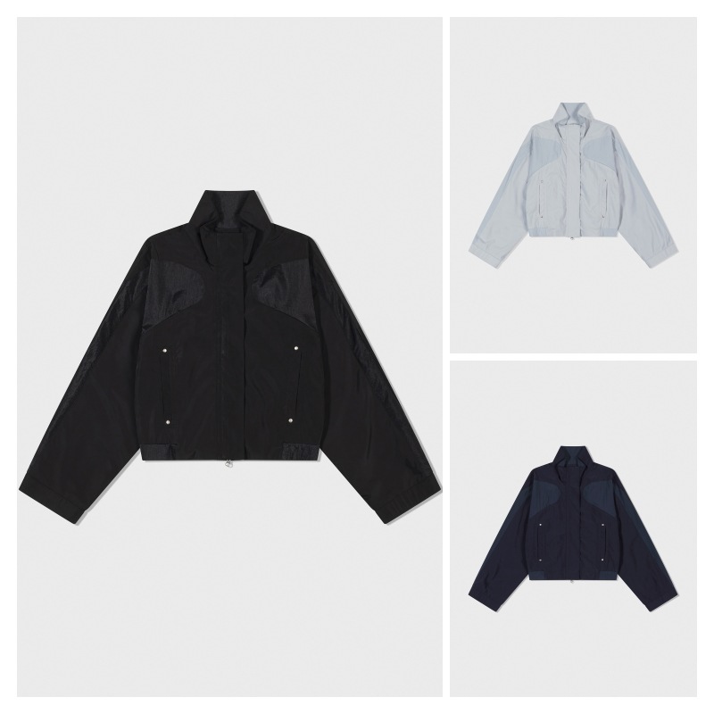 【LOW CLASSIC】 CONTRAST ZIP-UP SHORT JACKET : 3COLORS