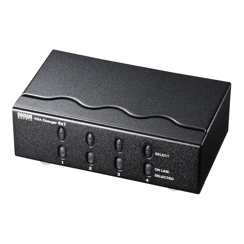 即納：サンワサプライ ディスプレイ切替器(ミニD-sub(HD)15pin用)・4回路 SW-EV4N2 ブラック