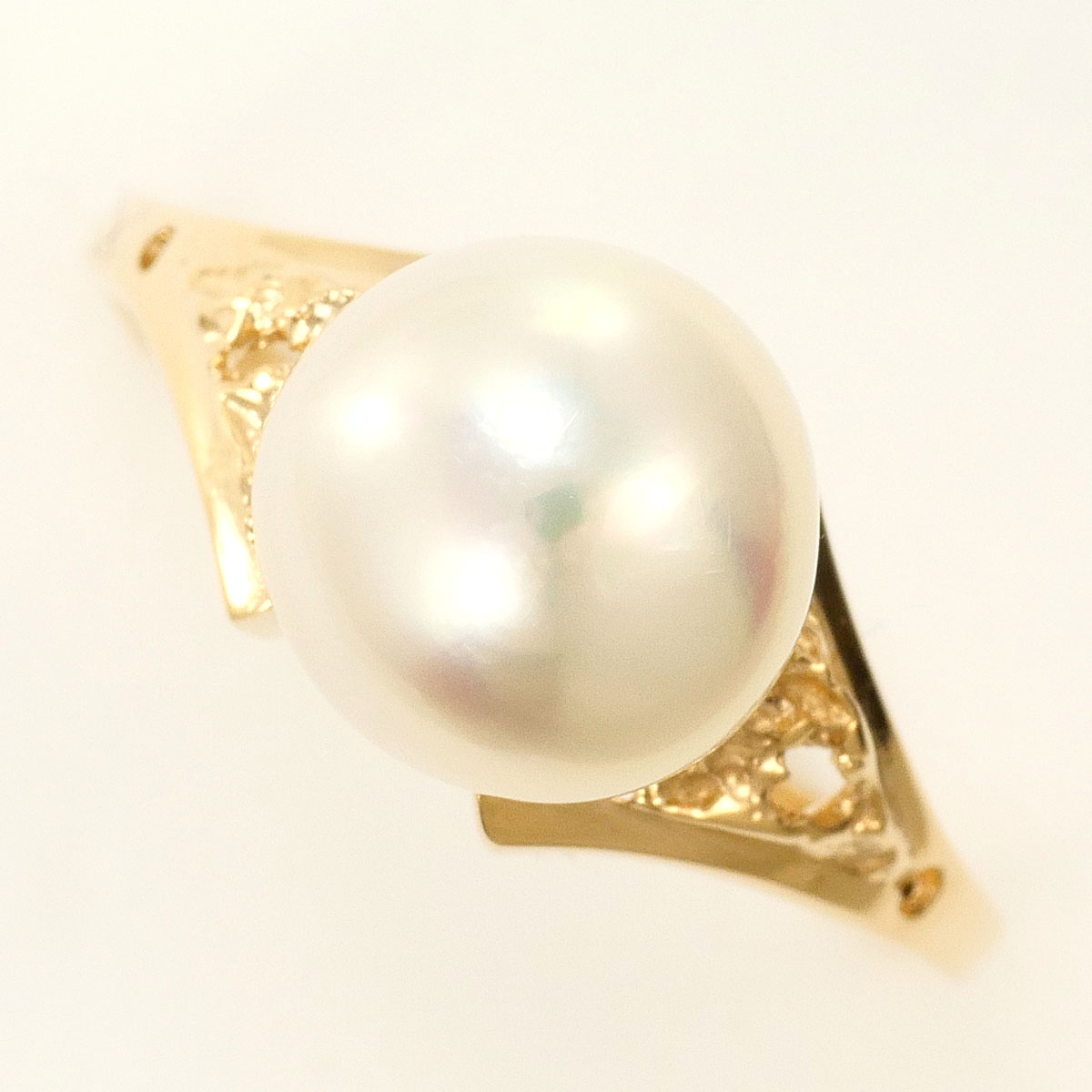 K14 14金 YG イエローゴールド リング・指輪 13号 パール（真珠） 総重量約2.5g 中古