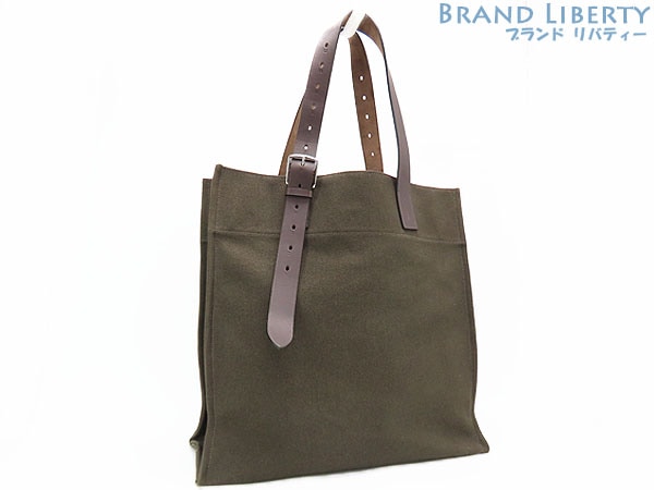 レア美品エルメスエトリヴィエールショッピングバッグショルダーバッグトートバッグハンドバッグダークグリーンダークブラウン