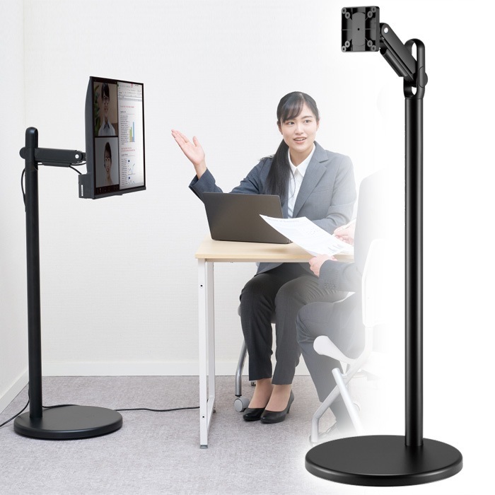 モニタースタンド キャスター付き FMN110-BK ブラック