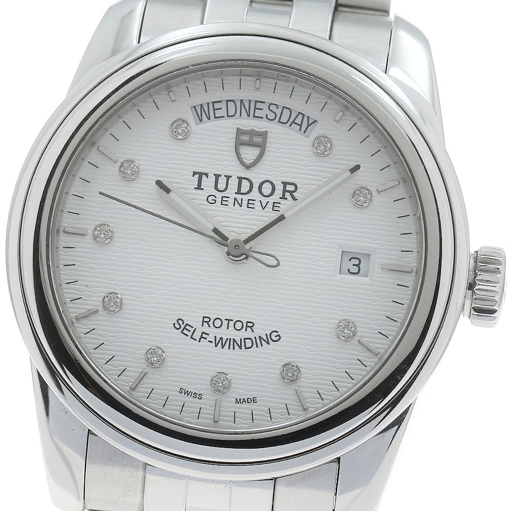 チュードル TUDOR 56000 グラマー デイトデイ 10Pダイヤ 自動巻き メンズ 良品 _871597【中古】 148,150円