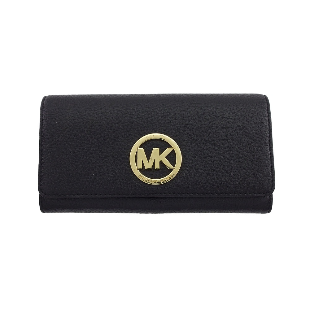 長財布 MKサークルロゴ ブラック レディース 中古