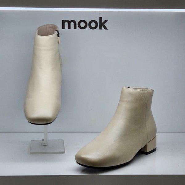 女性 シンプル スクエア アンクル ローカット ブーツ 322613 AQ HGHI2SD