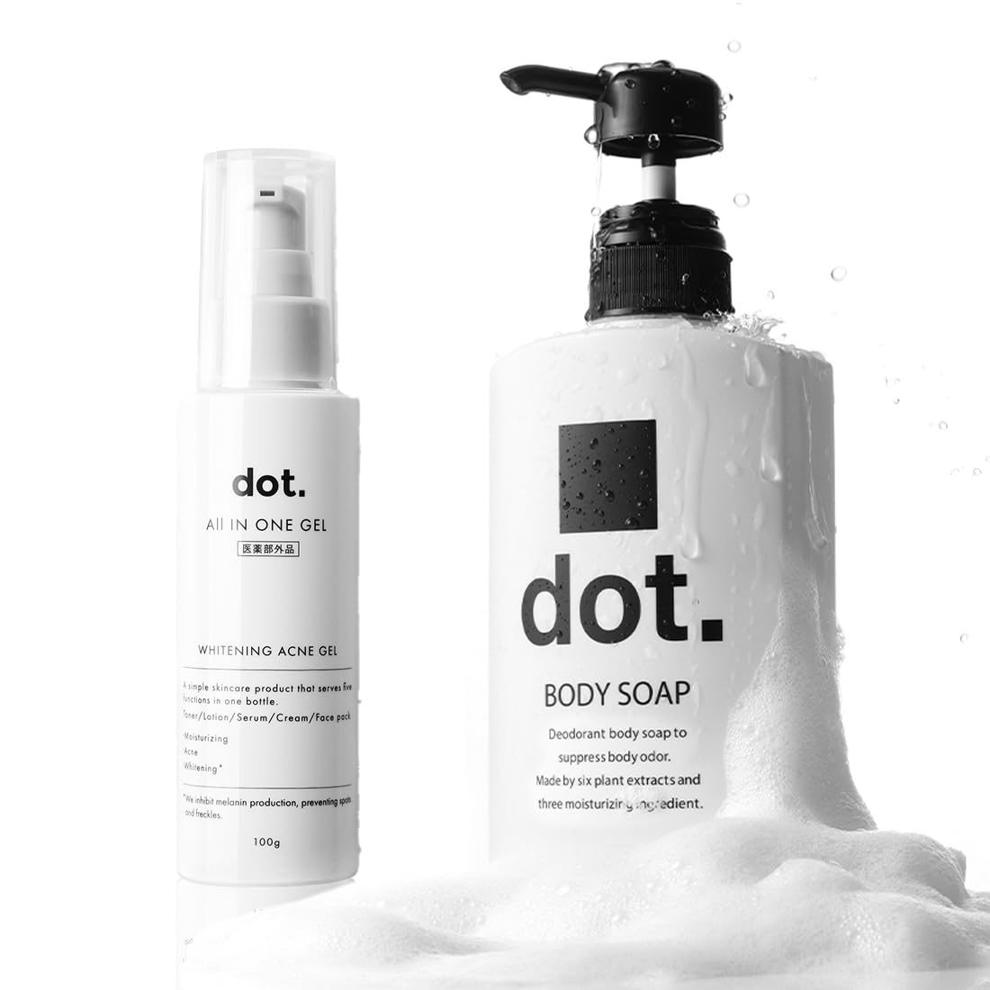 dot デオドラント ボディーソープ 450mLメンズ 脇汗 体臭 加齢臭 医学部外品 オールインワンジェル95g (ボディケアセット)