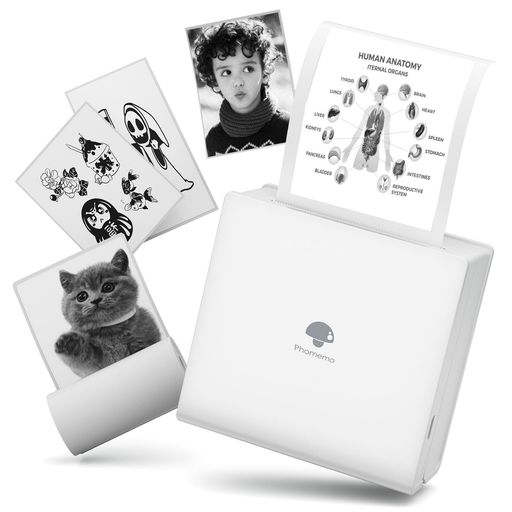 PHOMEMO M02 ミニプリター スマホ対応 サーマルプリンター モバイルプリンター フォトプリンター ポータブル式 感熱プリンター ポケットプリンター メモプリンター 付箋プリンター シールプリ