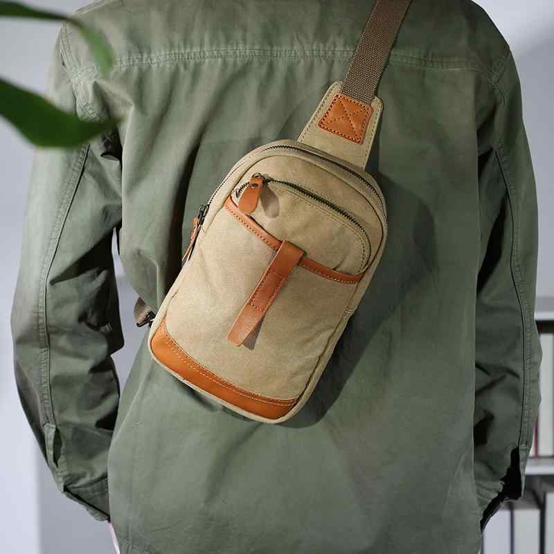 チェスト バッグ クロスボディ レザー 本革 アウトドア カジュアル バイク 自転車 観光 街歩き 斜め掛け メンズ キャンバス レトロ 文学 付き ショルダー スポーツ