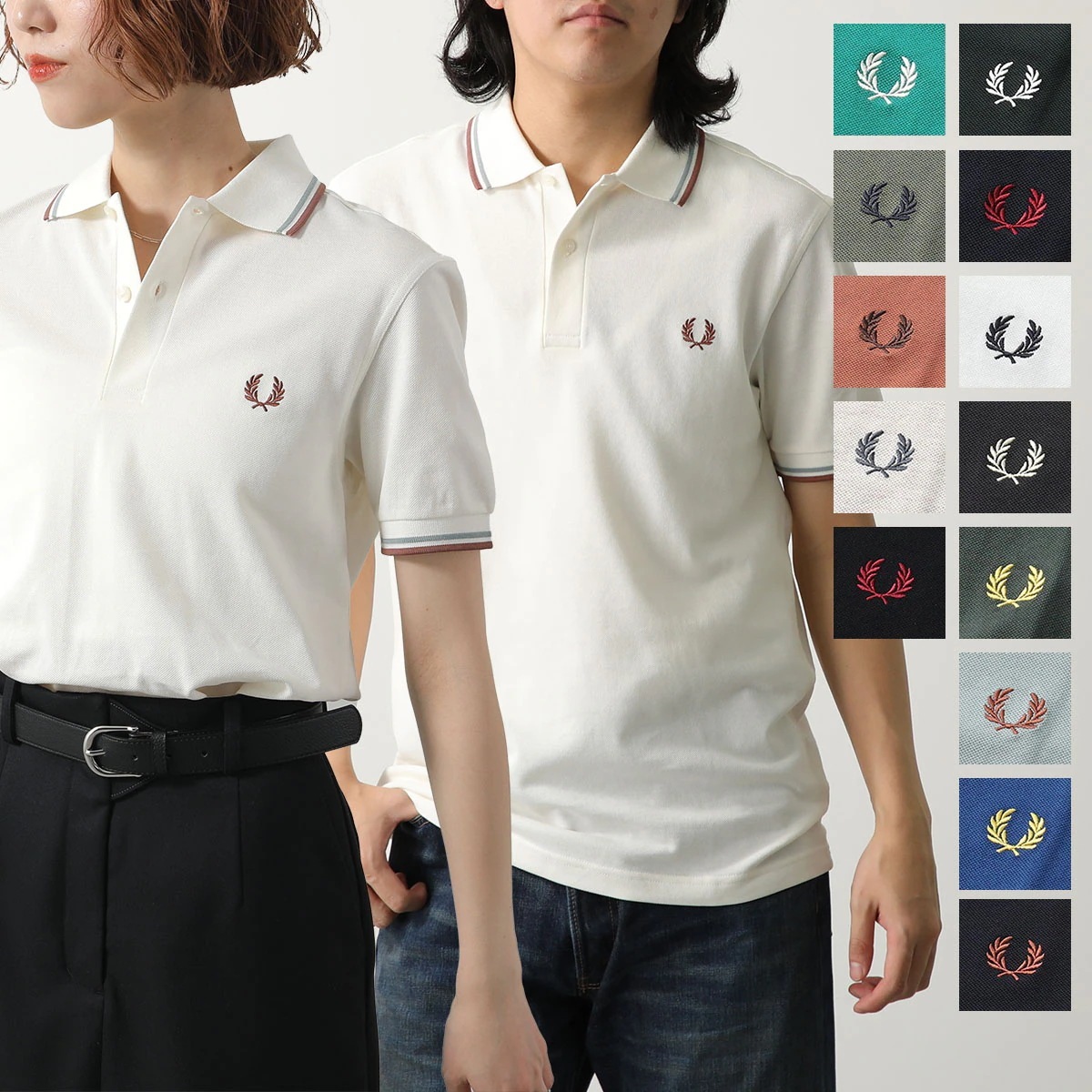 FRED PERRY フレッドペリー ポロシャツ TWIN TIPPED FRED PERRY SHIRT M3600 メンズ レディース 半袖 鹿の子 ロゴ ローレルリース 刺繍