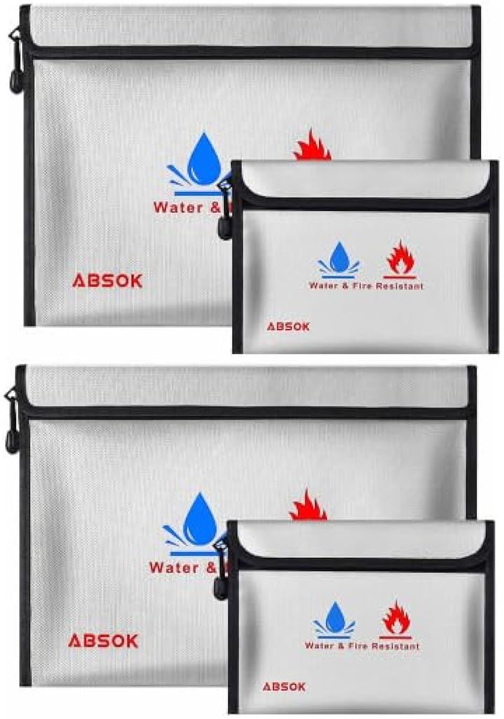 耐火バッグ 防火袋 耐火金庫 家庭用 人気 火事でも燃えない金庫 防水 防災 大小4個セット