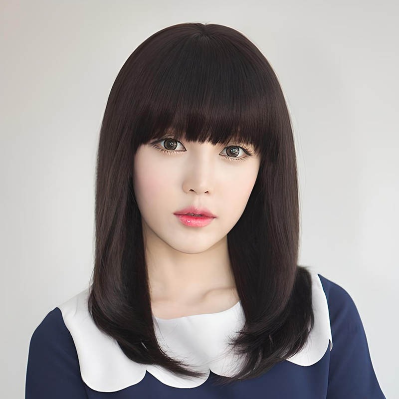 【芸能人・モデル愛用】イメチェン大成功 ミディアムストレートウィッグ 高品質 自然 バレない 普段使い