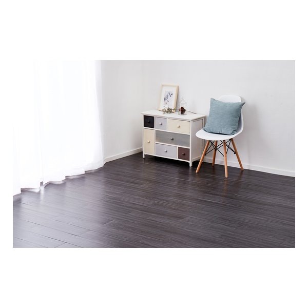 WFT-05 ウッド調フロアタイル 約91.4×15.2cm 72枚入り 約6畳分 ブラック 81955964