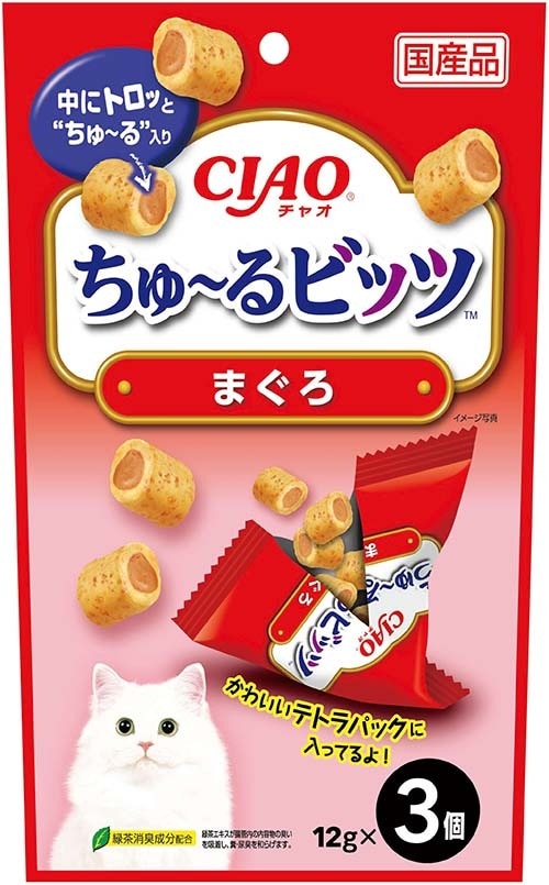 （まとめ買い）いなばペットフード CIAO ちゅるビッツ まぐろ 12gx3袋 猫用おやつ [x24]