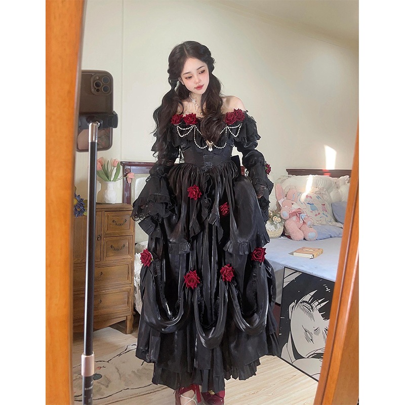 プリンセスドレス ロリータ 妖精 ロングドレス エレガント ロリータ セレモニー 重工業 プリンセスドレス 9,485円
