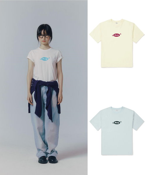 男女兼用★[MMLG] PAPER HF-T 韓国正規品 Qoo10 MMLG PAPER HF-T プリント 半袖 ラ