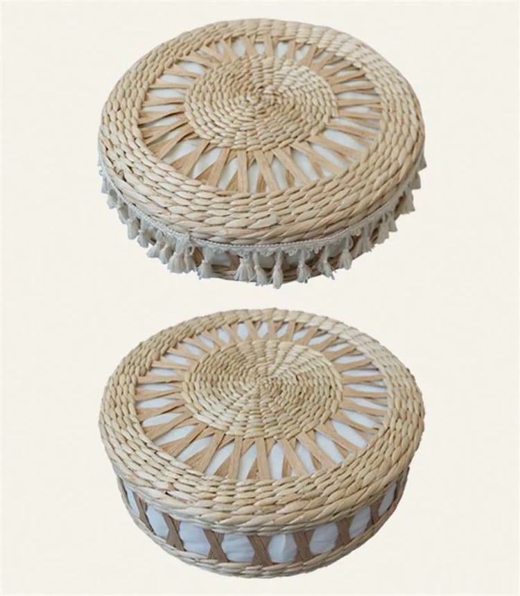 INSスタイル 座布団 モロッコ 出窓 丸 手織り 畳 布団 ストロー 座布団 籐 タイドファッション 大人気