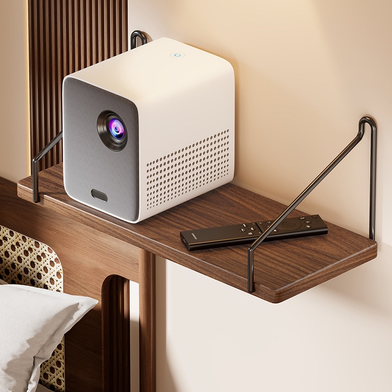 ソリッドウッドプロジェクターサポート壁棚の壁に取り付けられたルーターパーティションラックテレビセットトップボックスサポートラック
