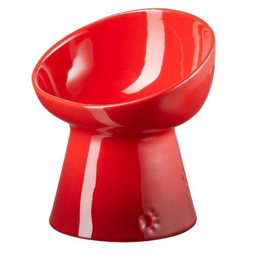ル・クルーゼ(Le Creuset) ハイスタンド・ペットボール ディープ チェリーレッド 犬 猫 防汚 電子レンジ 対応 【日本正規販売品】