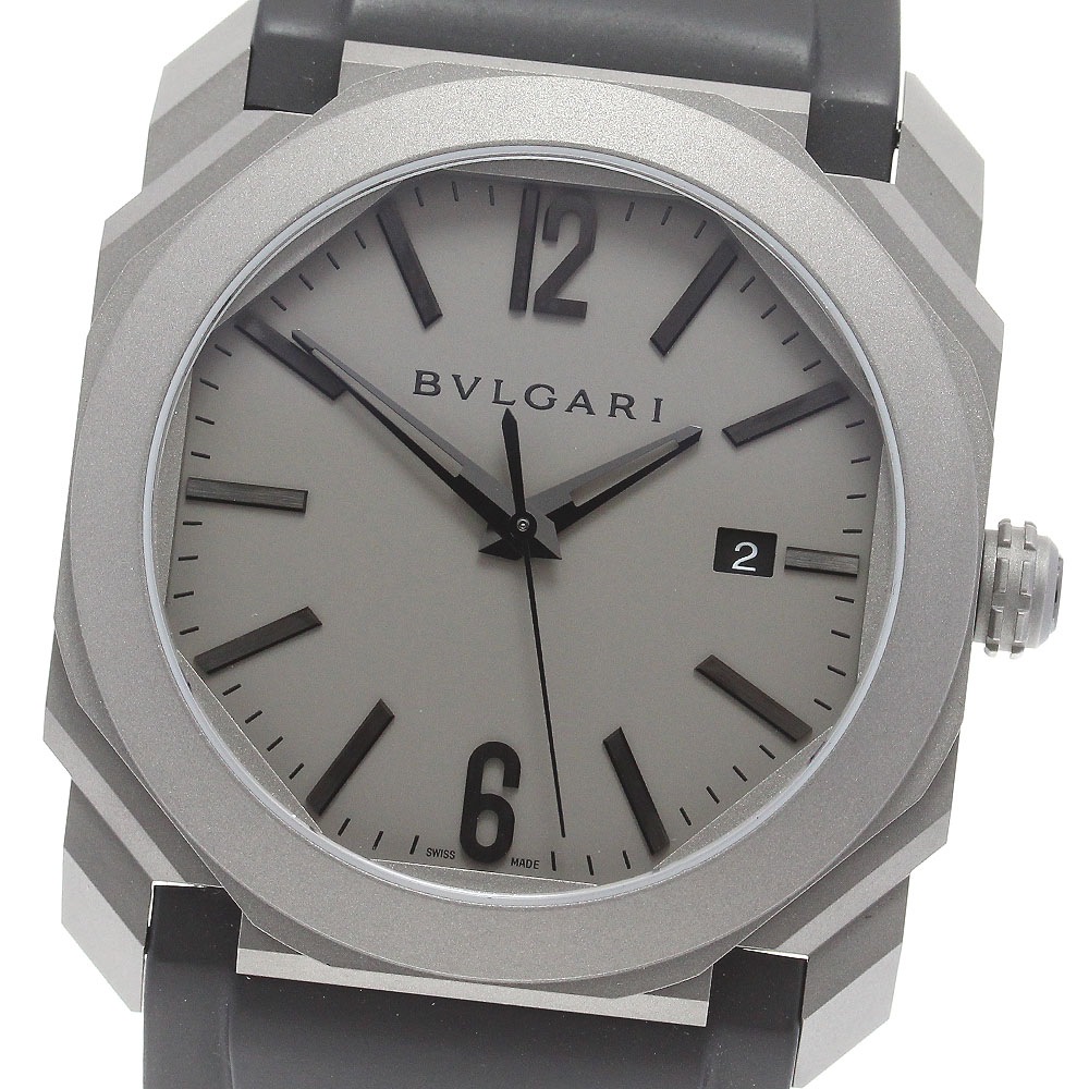 ブルガリ BVLGARI BGO41T オクト オリジナーレ デイト 自動巻き メンズ 極美品 保証書付き_844806【中古】