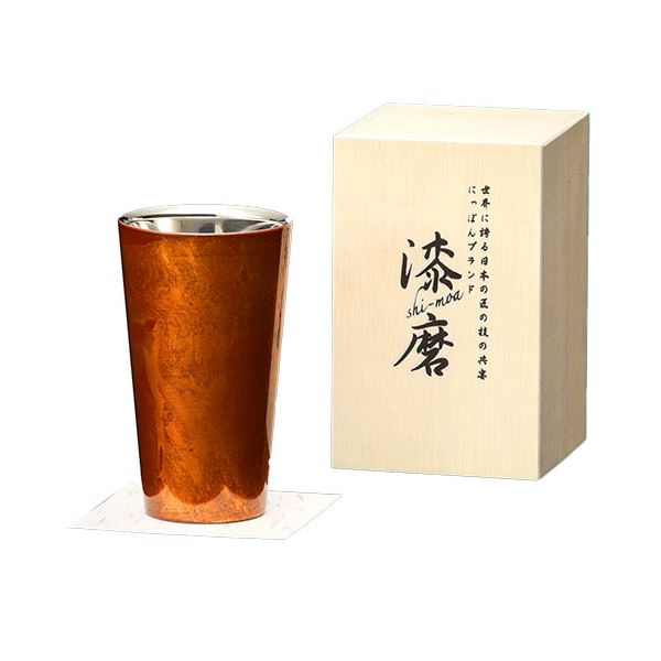 ウチキ 漆磨 漆塗りカップ 白檀（びゃくだん） ストレートカップ 赤（二重構造） SCW-L502