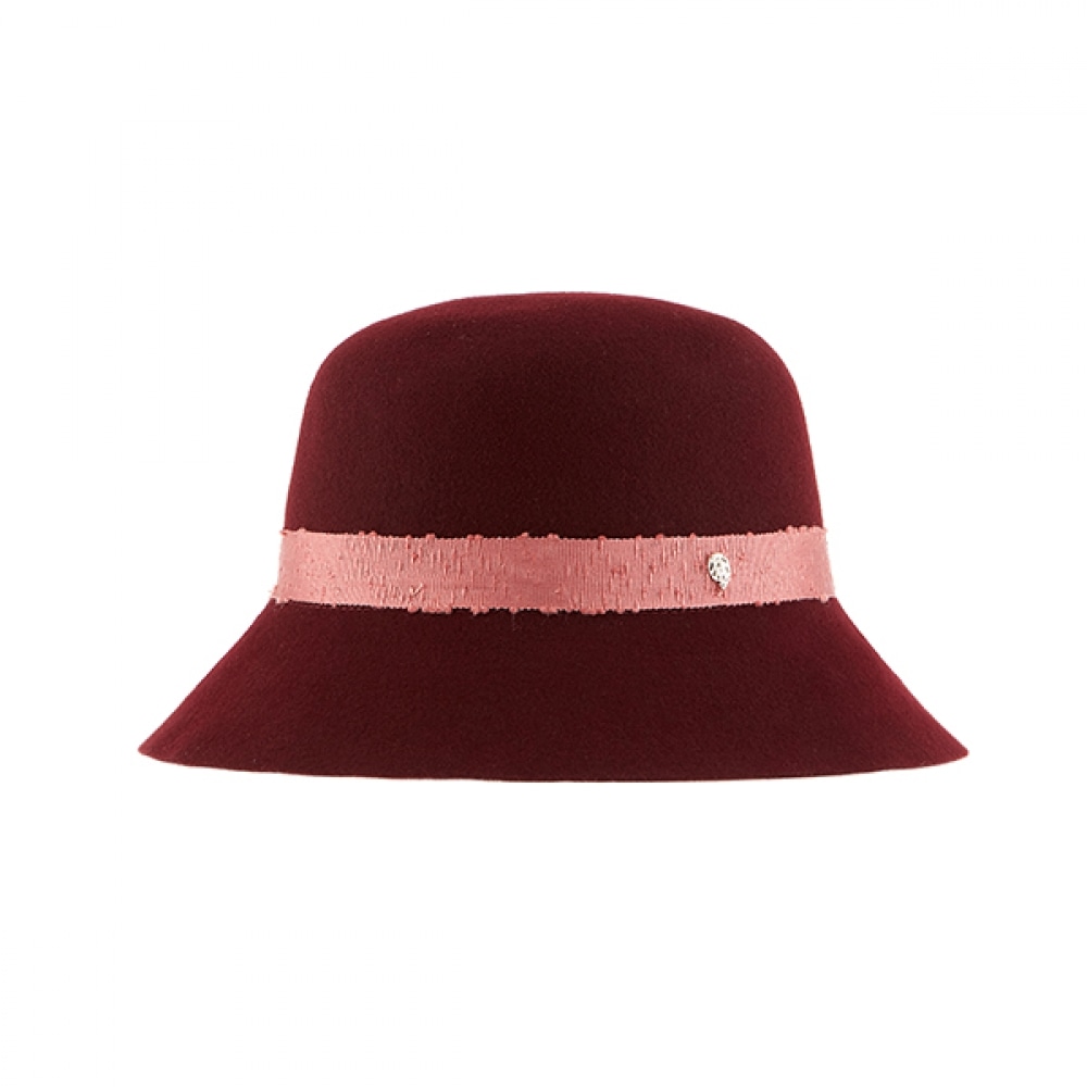 Helen Kaminski HAT51416 WB Emani Wild ブラックベリー・ブロッサム・ブークル・ウール・フェルト・クローシュ・バケット・ハット