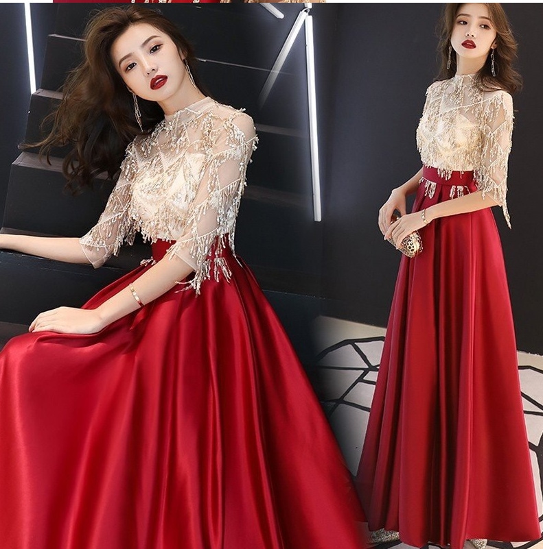 ロング丈ワンピース お呼ばれ レディース 結婚式 ドレス パーティードレス スパンコール 謝恩会 発表会 演奏会 ファッション ステージ ママ 30代