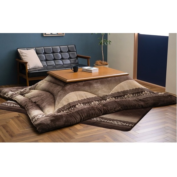 こたつ布団 単品 ふっくら 日本製 エレガンス ブラウン 正方形 約205x205cm