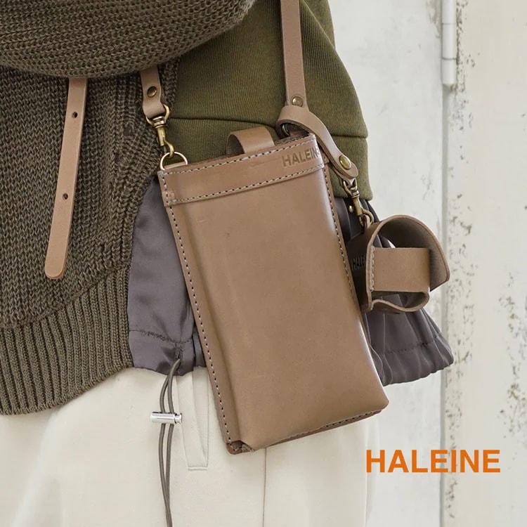[HALEINE]栃木レザースマホポーチ