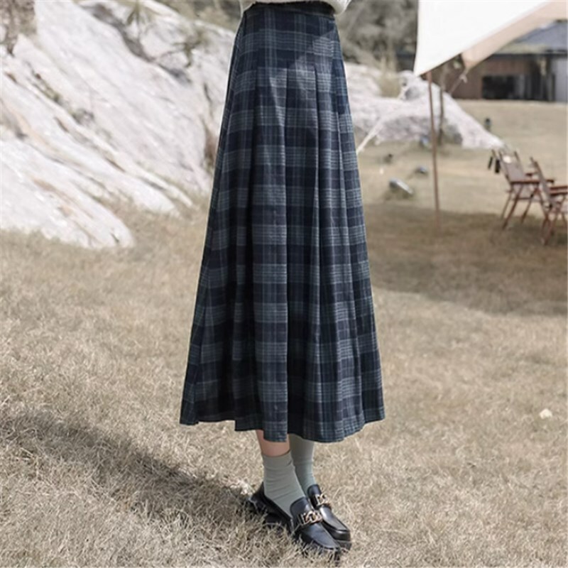 スカート ミモレ丈スカート ミモレ ミモレ丈 Aライン レギュラー プリーツ ハイウエスト かわいい 大人可愛い きれいめ シンプル カジュアル 大人 上品 おしゃれ お洒落 チェック柄 春 秋