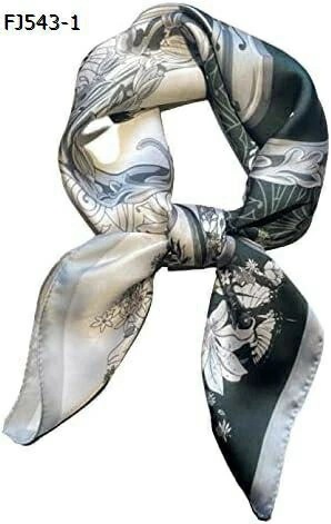 【20%OFFクーポン～】スカーフ ネッカチーフ 風 正方形 70cm 花柄 蝶 春夏 グレー おしゃれ カジュアル リボンスカーフ ヘッドバンド 髪飾り バッグ用 通勤 春秋 紫外線対策 プレゼント 7,175円