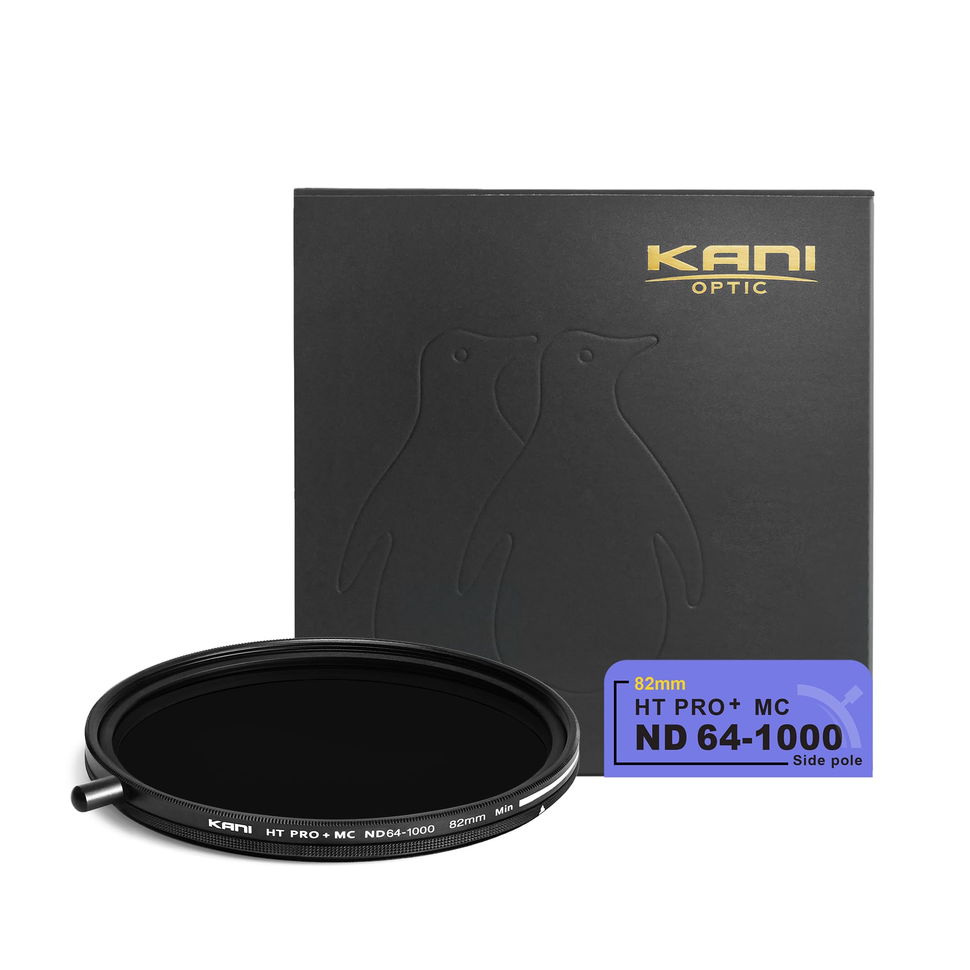 KANI 82mm 可変NDフィルター HT PRO+ MC ND64-1000 減光効果最大10絞り分 着脱式調整用ノブ付 高濃度時X状ムラ抑制 低反射 撥水 撥油 防汚 ナノコーティング 8094