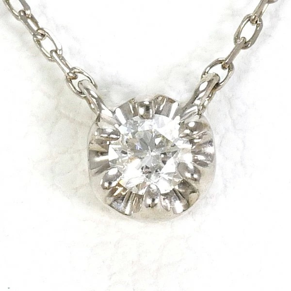 ヴァンドーム青山 K10WG ネックレス ダイヤ 総重量約0.8g 約40cm ジュエリー 中古