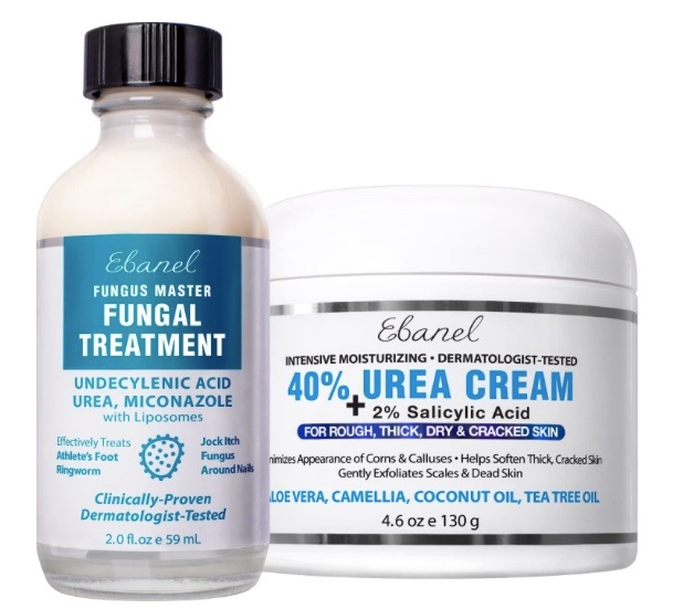 【Ebanel 40% 尿素クリーム ＋真菌治療トリートメントセット】130g + 59ml おうちでの集中的なフットケアに