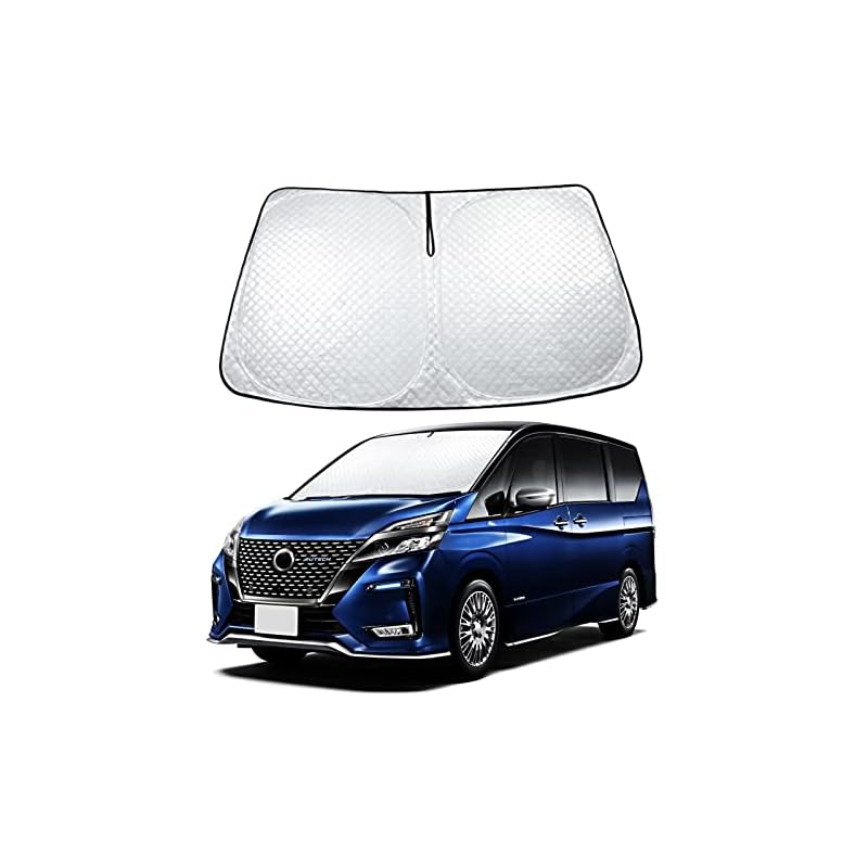 【2023新版】BLUESEATEC 日産 セレナ C27 専用サンシェード 車 フロント NISSAN Serena C27 車用サンシェード 厚手材質 5層構造 日よけ 暑さ対策 内装劣化防止 紫