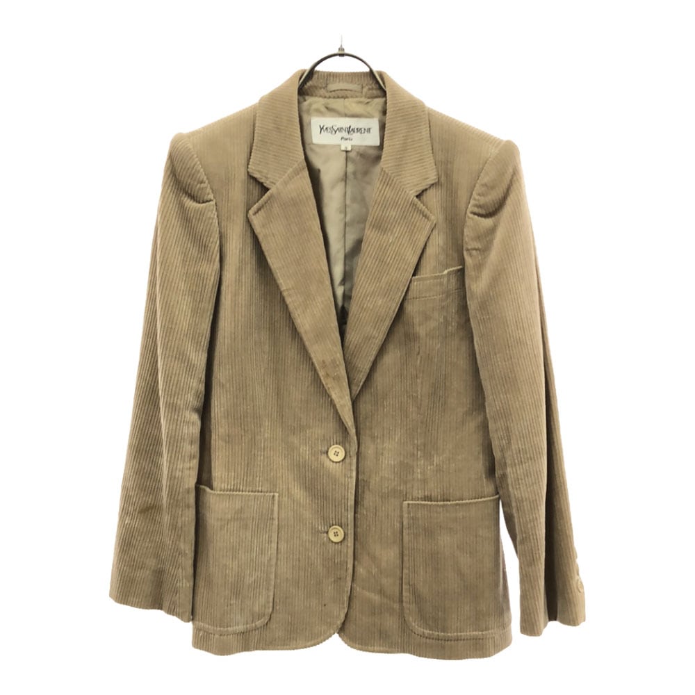 90s コーデュロイ テーラードジャケット S ベージュ オールド レディース
