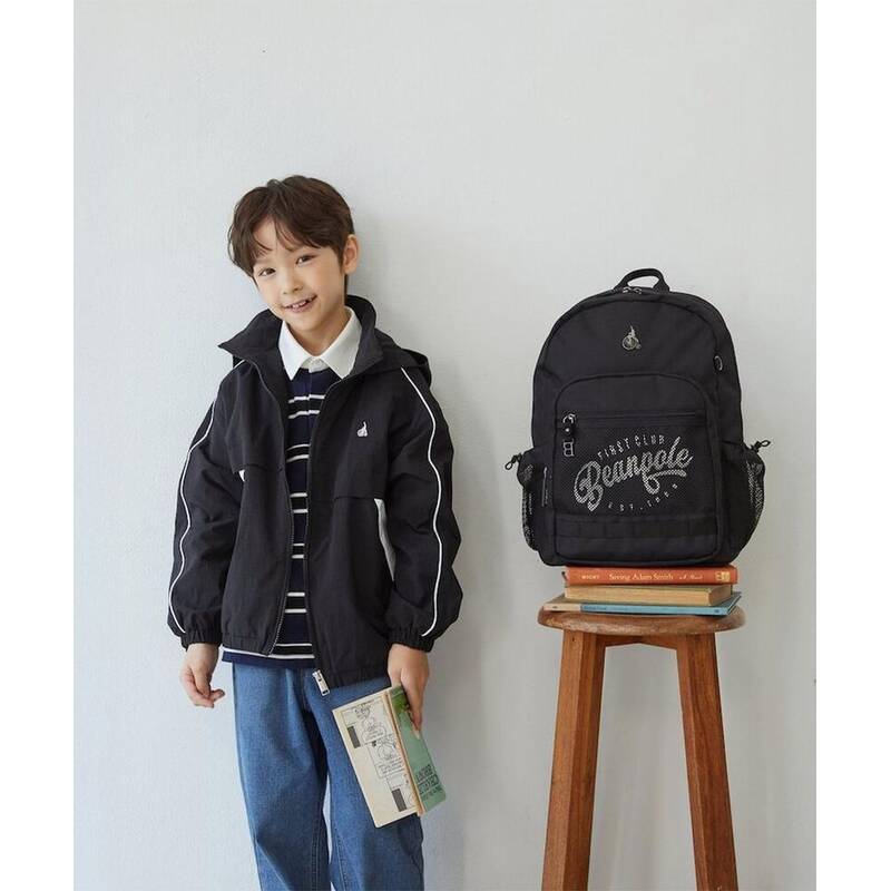 BEANPOLE KIDS カラーブロッキング メッシュ裏地 通学用ジャンパー ブラック (BI6239U025) BI6239U025 377117