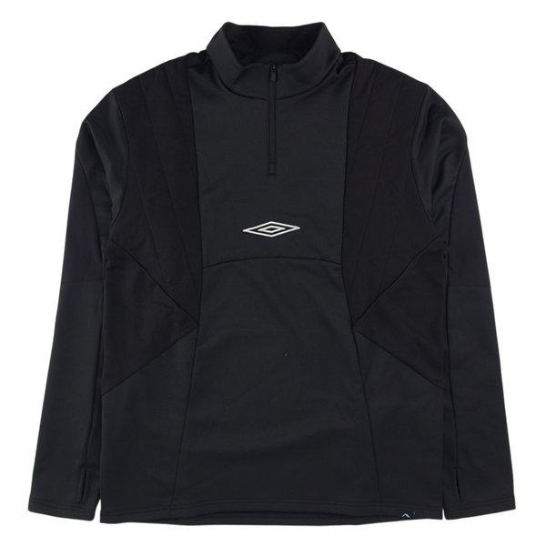 WARM+ フットボール パディング ミックス 起毛 ハーフジップ UP421SFSO2 BLK0