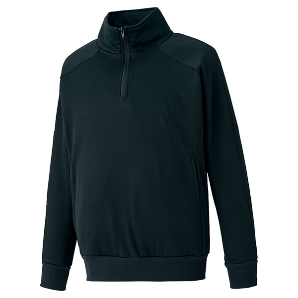 ゼット 野球ウエア HEAT-Z 裏起毛スタンドハーフジップジャケット ブラック O BOS315 1900