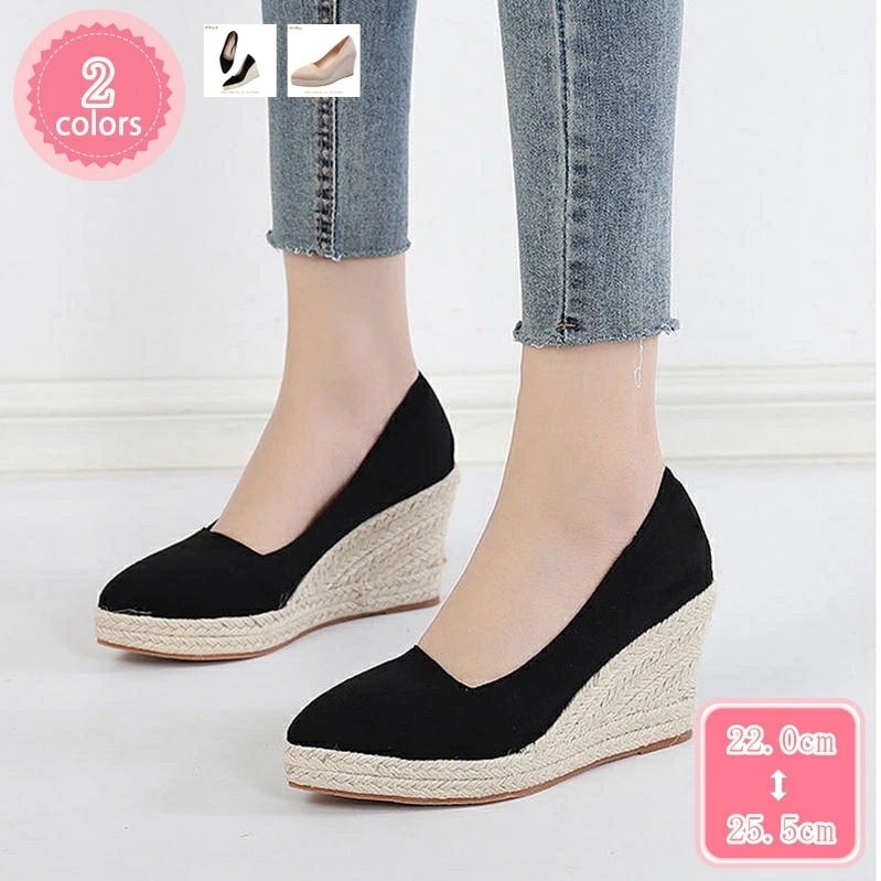 1000円OFFクーポン パンプス ウェッジサンダル レディース 春夏 ハイヒール ポインテッドトゥ ハイヒール 婦人靴 ママシューズ シンプル 素足 無地 歩きやすい オフィス 痛くない ビジネス